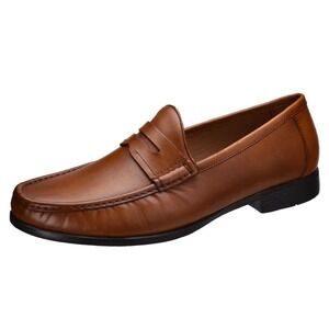 Peter Huber‎ Austin Penny Loafer in Cognac Men's Size 9.5 Leather NEW